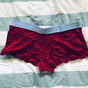 Red lace boxers